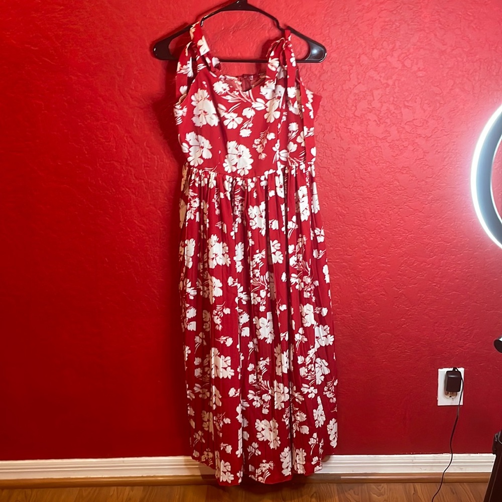 SHEIN floral tie hem cami dress